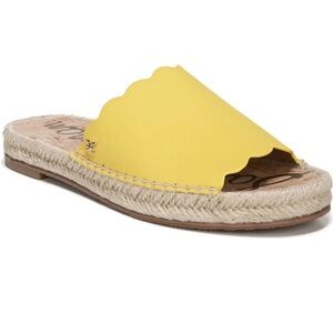 Sam Edelman ‘Andy’ Yellow Leather Espadrille Slides 7